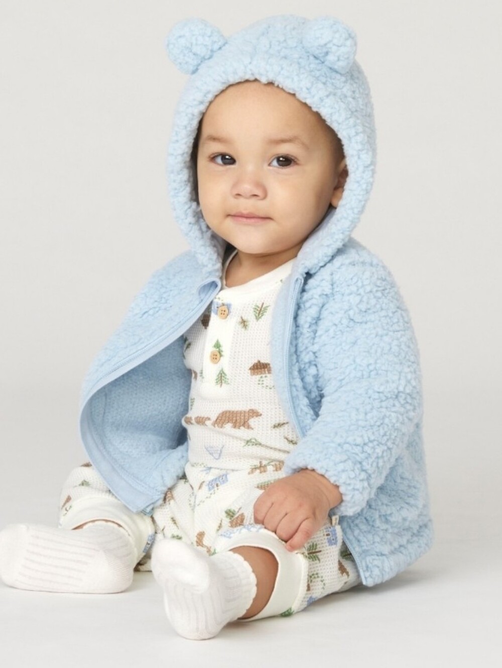Huggies Baby Boys Sherpa Jacket, Bodysuit and Pants 3-Piece Set -Gift. NWT